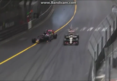 Max Verstappen crash in Monaco GP, 2015