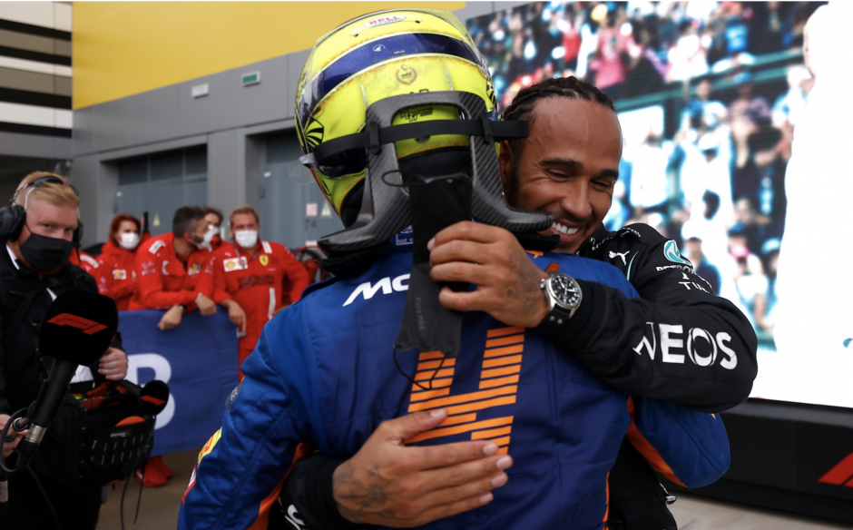 Lewis Hamilton ja Lando Norris, 2021 Venemaa GP